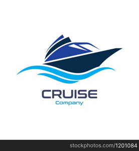 Cruise Ship Ocean Logo Template vector icon design