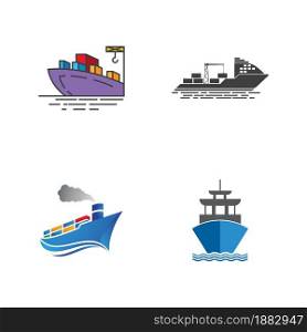 Cruise ship Template vector icon illustration design