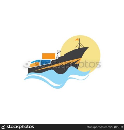 Cruise ship Template vector icon illustration design