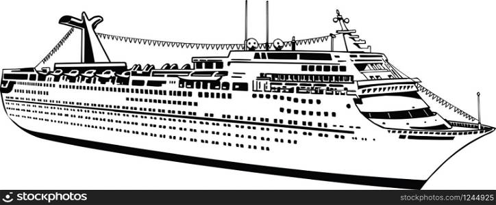 Cruise Ship Vector Illustration