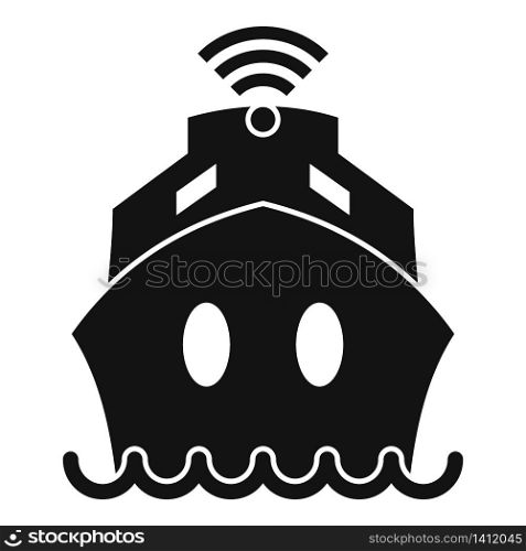Cruise ship wifi icon. Simple illustration of cruise ship wifi vector icon for web design isolated on white background. Cruise ship wifi icon, simple style