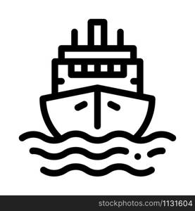 Cruise Vessel Icon Vector. Outline Cruise Vessel Sign. Isolated Contour Symbol Illustration. Cruise Vessel Icon Vector Outline Illustration