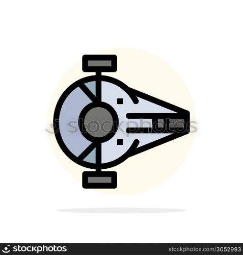 Cruiser, Fighter, Interceptor, Ship, Spacecraft Abstract Circle Background Flat color Icon
