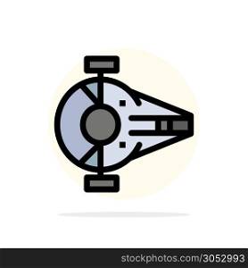 Cruiser, Fighter, Interceptor, Ship, Spacecraft Abstract Circle Background Flat color Icon