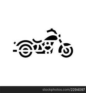 cruiser motorcycle glyph icon vector. cruiser motorcycle sign. isolated contour symbol black illustration. cruiser motorcycle glyph icon vector illustration