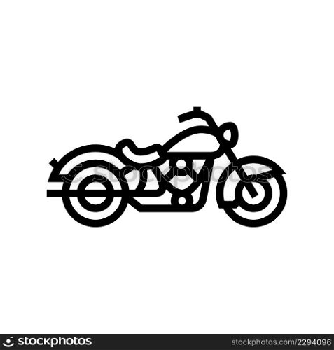 cruiser motorcycle line icon vector. cruiser motorcycle sign. isolated contour symbol black illustration. cruiser motorcycle line icon vector illustration