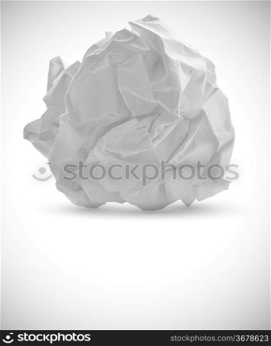 Crumpled paper isolated on white