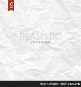 Crumpled paper texture. Vector