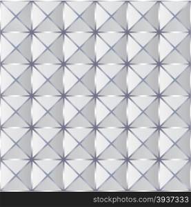 Crumpled paper with geometric seamless pattern. Vector. Mesh