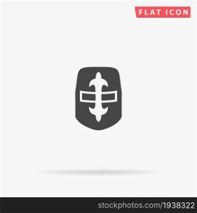 Crusader Helmet flat vector icon. Hand drawn style design illustrations.. Crusader Helmet flat vector icon