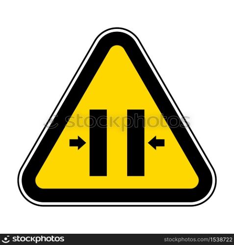 Crush Hazard Closing Mold Symbol Sign, Vector Illustration, Isolate On White Background Label .EPS10