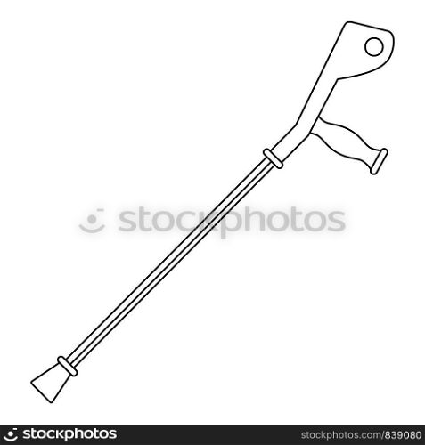 Crutch icon. Outline illustration of crutch vector icon for web design isolated on white background. Crutch icon, outline style