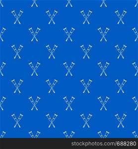 Crutches pattern repeat seamless in blue color for any design. Vector geometric illustration. Crutches pattern seamless blue