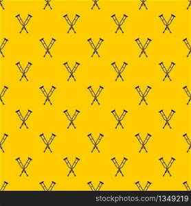 Crutches pattern seamless vector repeat geometric yellow for any design. Crutches pattern vector