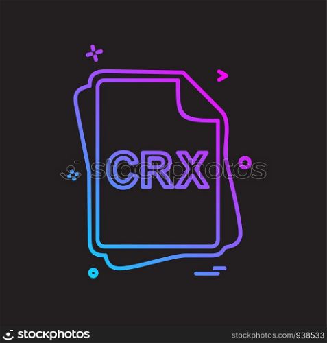 CRX file type icon design vector