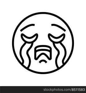 cry emoji line icon vector. cry emoji sign. isolated contour symbol black illustration. cry emoji line icon vector illustration