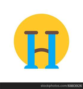crying emoji, icon on isolated background,