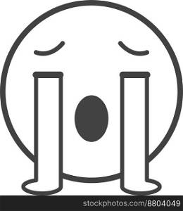 crying face emoji illustration in minimal style isolated on background