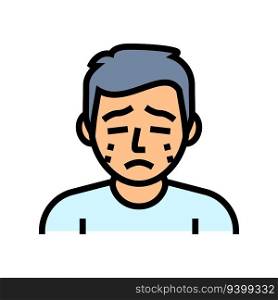 crying kid boy mood color icon vector. crying kid boy mood sign. isolated symbol illustration. crying kid boy mood color icon vector illustration