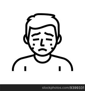 crying kid boy mood line icon vector. crying kid boy mood sign. isolated contour symbol black illustration. crying kid boy mood line icon vector illustration
