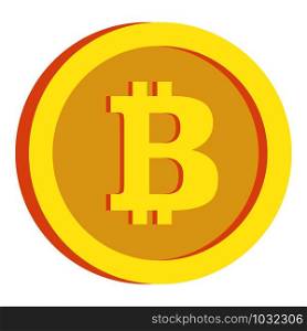 Crypto bitcoin icon. Flat illustration of crypto bitcoin vector icon for web design. Crypto bitcoin icon, flat style