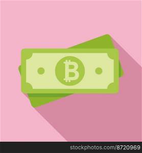 Crypto cash icon flat vector. Money bitcoin. Finance payment. Crypto cash icon flat vector. Money bitcoin