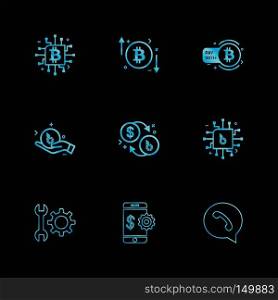 crypto currency , bit coin , ic, money , whatsapp , mobile , wrench , gear ,icon, vector, design,  flat,  collection, style, creative,  icons