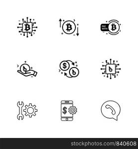 crypto currency , bit coin , ic, money , whatsapp , mobile , wrench , gear ,icon, vector, design, flat, collection, style, creative, icons