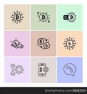crypto currency , bit coin , ic, money , whatsapp , mobile , wrench , gear ,icon, vector, design, flat, collection, style, creative, icons