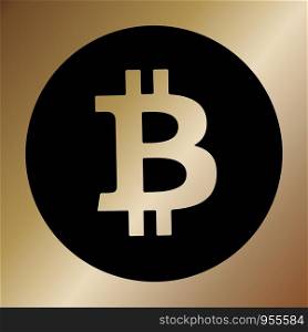 Crypto currency black bitcoin Vector illustration eps 10. Crypto currency black bitcoin Vector illustration.