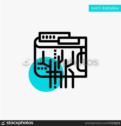 Crypto currency, Currency, Digital, Internet, Multi turquoise highlight circle point Vector icon