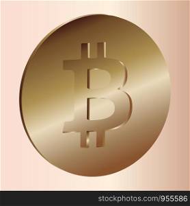Crypto currency gold bitcoin Vector illustration eps 10. Crypto currency gold bitcoin Vector illustration.