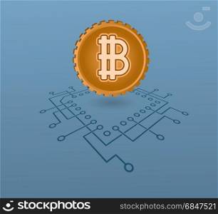 Crypto currency symbol modern online banking commerce concept. Financial market vector illustration.