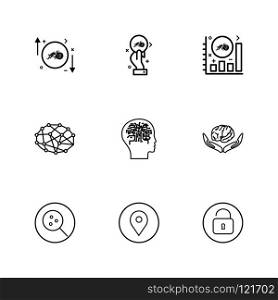 Crypto currency , virtual money, brain , search , navigation , locked , unlocked , network , icon, vector, design, flat, collection, style, creative, icons