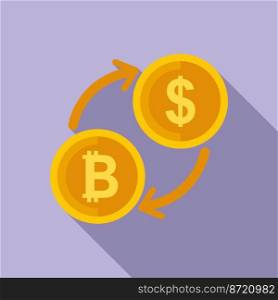 Crypto money icon flat vector. Digital finance. Evolution investment. Crypto money icon flat vector. Digital finance