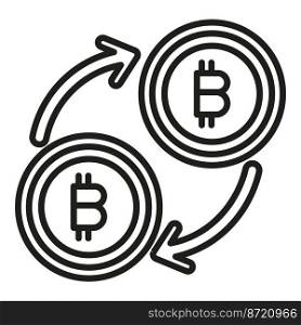 Crypto money icon outline vector. Digital finance. Evolution investment. Crypto money icon outline vector. Digital finance