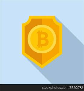 Crypto shield icon flat vector. Business money. Financial payment. Crypto shield icon flat vector. Business money