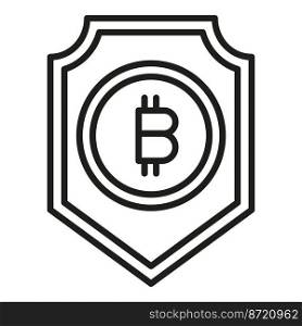 Crypto shield icon outline vector. Business money. Financial payment. Crypto shield icon outline vector. Business money