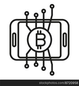 Crypto smartphone icon outline vector. Business money. Finance payment. Crypto smartphone icon outline vector. Business money