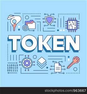 Crypto token word concepts banner. Data encryption and fintech. Presentation, website. Blockchain digital regulation. Isolated lettering typography idea with linear icons. Vector outline illustration