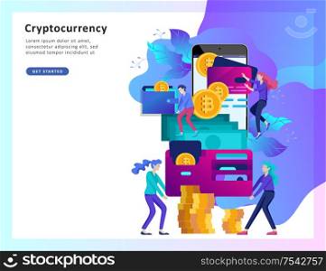 Cryptocurrency and blockchain composition with people, analysts and managers working on crypto start up. Bitcoin and cryptocurrency.. Cryptocurrency and blockchain composition with people, analysts and managers working