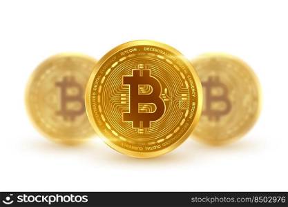 cryptocurrency bitcoin golden coin isolated in white background