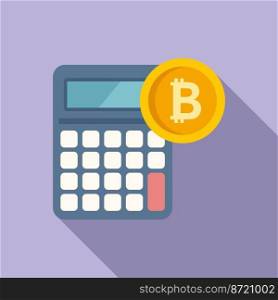 Cryptocurrency calculator icon flat vector. Crypto business. Digital marketing. Cryptocurrency calculator icon flat vector. Crypto business