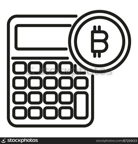 Cryptocurrency calculator icon outline vector. Crypto business. Digital marketing. Cryptocurrency calculator icon outline vector. Crypto business
