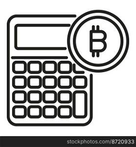 Cryptocurrency calculator icon outline vector. Crypto business. Digital marketing. Cryptocurrency calculator icon outline vector. Crypto business