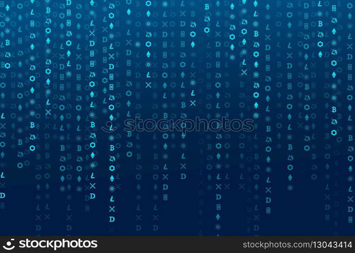 Cryptocurrency coding digital background vector open-source blockchain concept