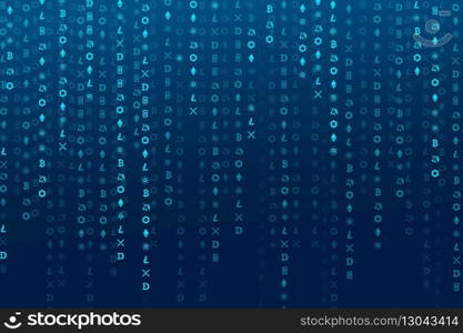 Cryptocurrency coding digital background vector open-source blockchain concept