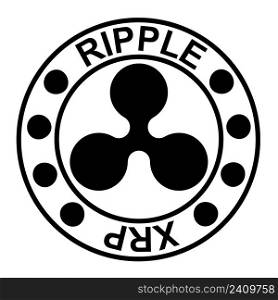 Cryptocurrency coin XRP Ripple, token for stock exchange stock illustration