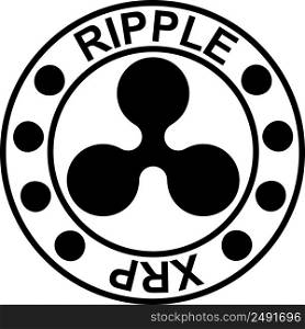 Cryptocurrency coin XRP Ripple, token stock exchange stock illustration