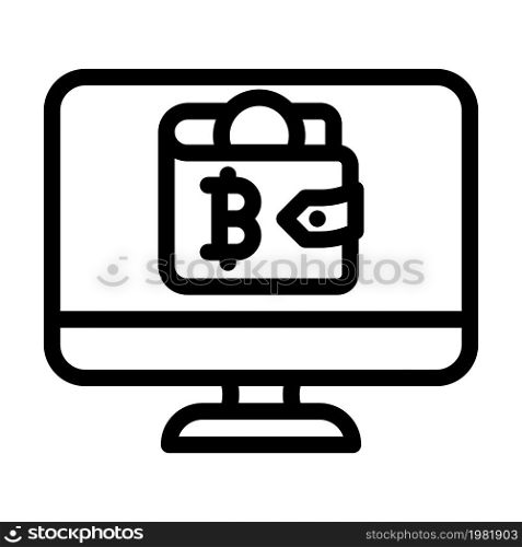 cryptocurrency digital wallet line icon vector. cryptocurrency digital wallet sign. isolated contour symbol black illustration. cryptocurrency digital wallet line icon vector illustration